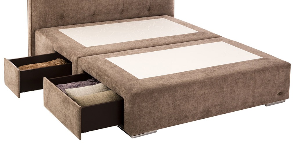 cama con cajones con distintos tapizados para adaptarse a cualquier decoración