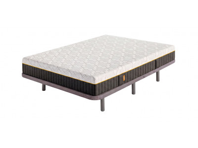 Colchón Emma Elite + Base Tapizada Exprés con patas incluidas