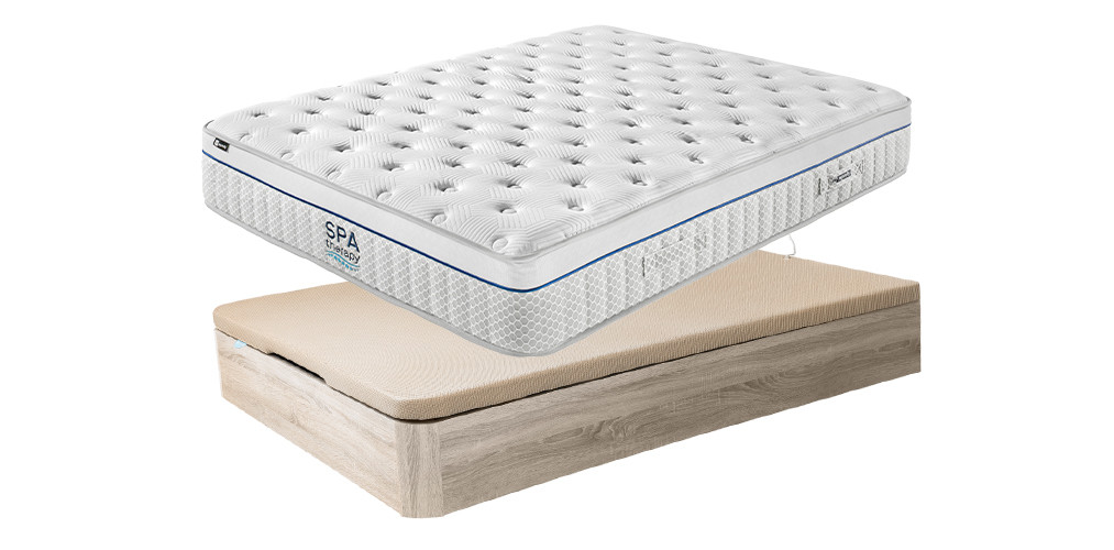 Pack Ahorro de Colchón Spa Therapy y Canapé Abatible de Madera