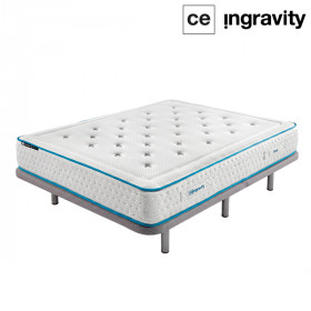 Pack Ahorro Colchón Ingravity Silver Cool + Base Tapizada Exprés con patas incluidas