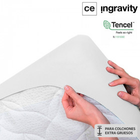Cubre colchón Tencel Blanco Transpirable - Impermeable para colchones de hasta 45 cm de grosor