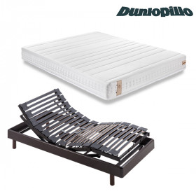 Pack Ahorro Colchón Dunlopillo Rubik Medium y Somier Kalma 12 Eléctrico + Patas cilíndricas de 17cm