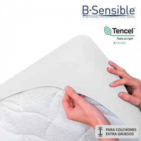 Cubre colchón Tencel Blanco Transpirable - Impermeable para colchones de hasta 45 cm de grosor