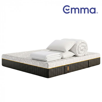 Colchón Emma Elite y Almohadas Viscoelásticas con Cubre Colchón y Edredón Nórdico