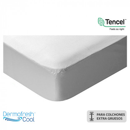 Cubre colchón Efecto Frío Transpirable-Impermeable para Colchones Extra Gruesos