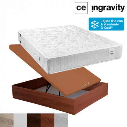 Pack Ahorro de Colchón Ingravity Emoción Plus + Canapé de Madera de Gran Capacidad