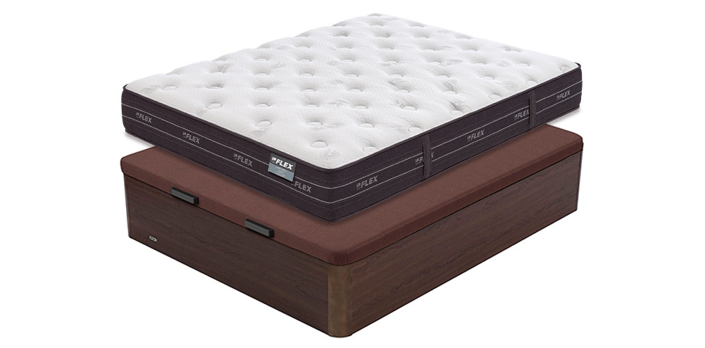 Pack Súper-Ahorro de Colchón Flex Nube y Canapé Madera 25
