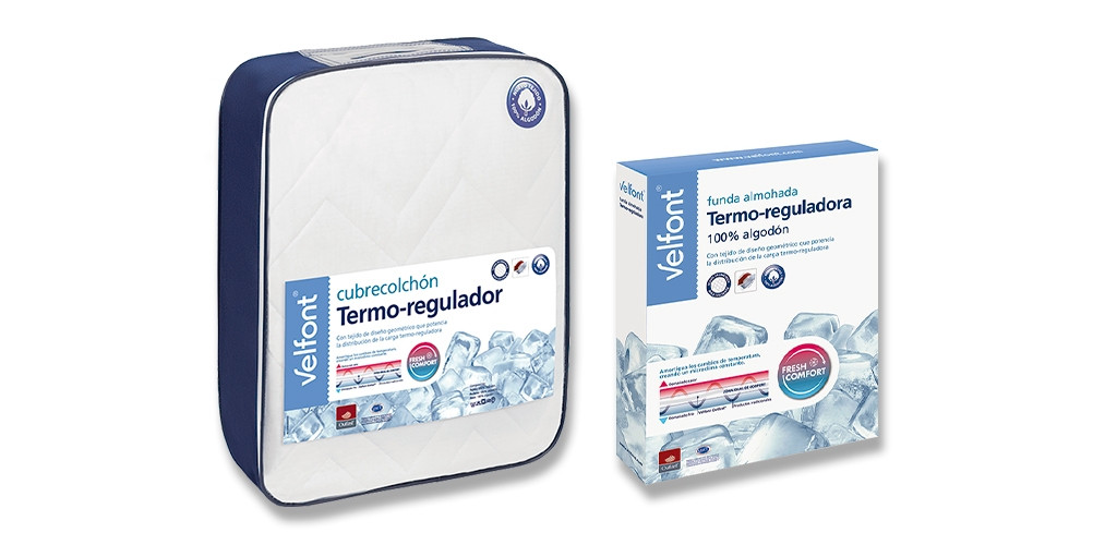 Pack Termorregulador de Cubre colchón y Funda de Almohada Velfont