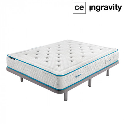Colchón Ingravity Silver Cool y Base Tapizada Exprés