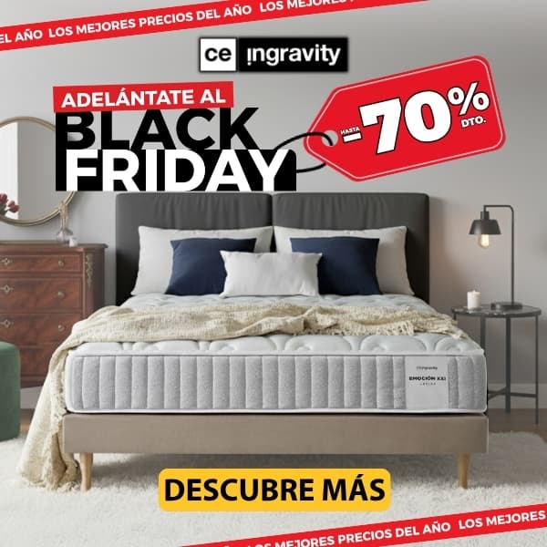 adelántate al black friday en colchones ingravity