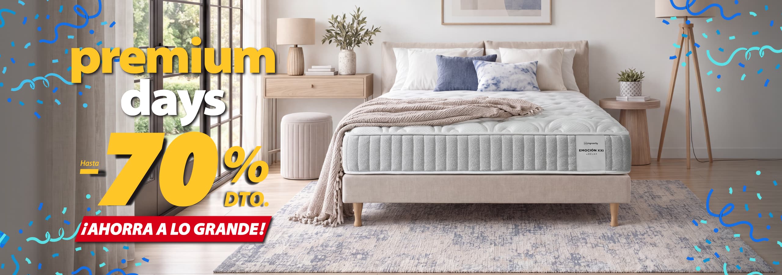 Premium Days hasta el 70% de descuento. Ahorra a lo grande en Colchón Exprés