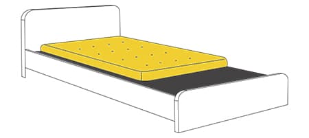 colchón pequeño y cama grande