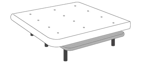 colchón grande y cama pequeña