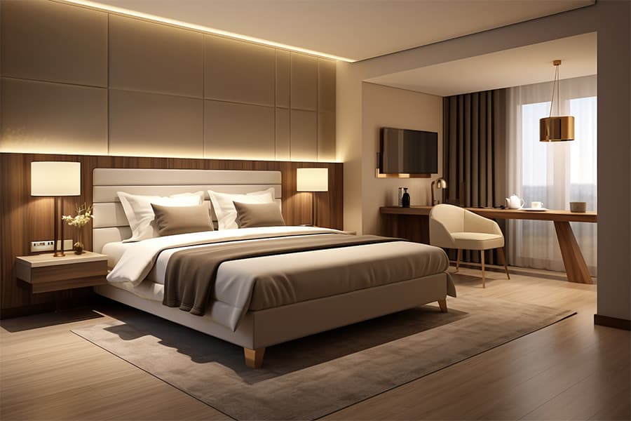 Habitación de hotel equipada con soluciones de descanso contract